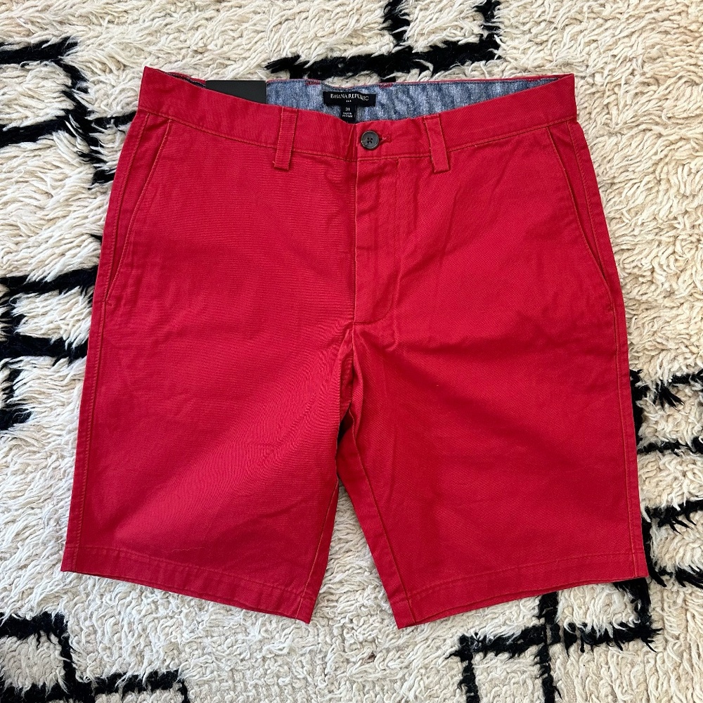 NWT Banana Republic Men's City Shorts, Size 31, Red, 11" Inseam